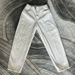 H&M high waisted jeans , cream color